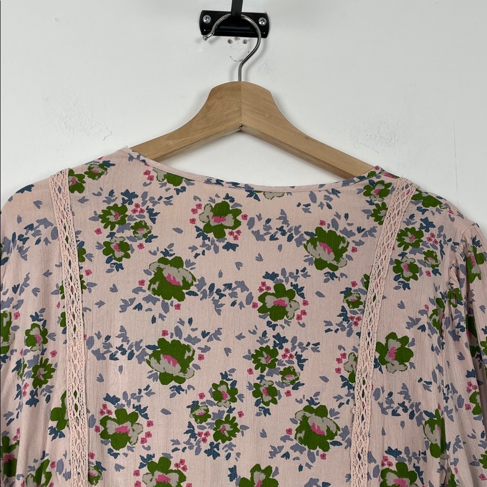 Matilda Janes Like A Lady Long Flare Sleeve Peasant Floral Pink Women 2XL Tunic - Picture 8 of 9
